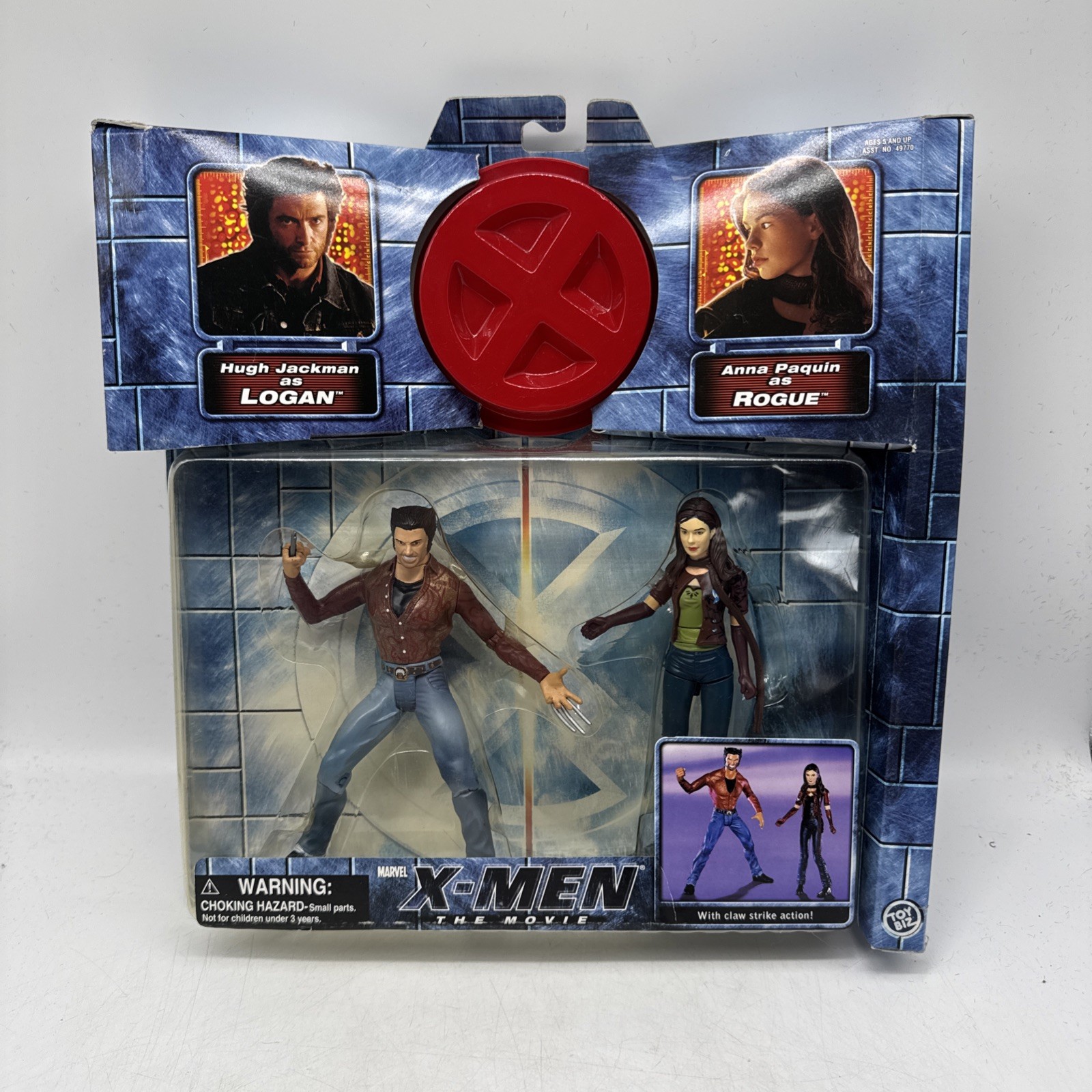 ToyBiz - X-Men The Movie - Confezione Doppia Action Figure Logan vs Rogue Rosso X