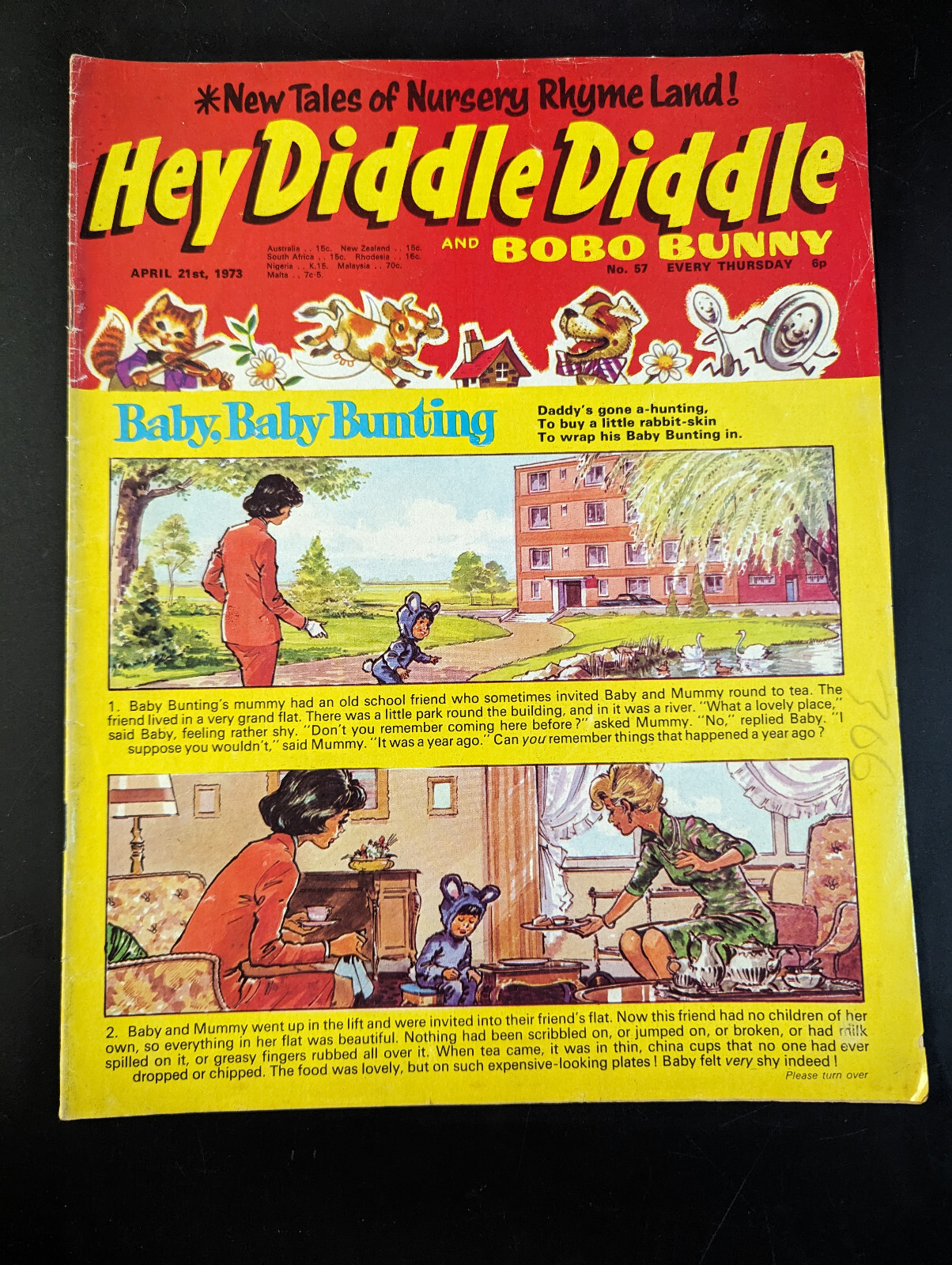 Hey Diddle Diddle Comic No 57, April 21st 1973, IPC Magazines, Incomplete
