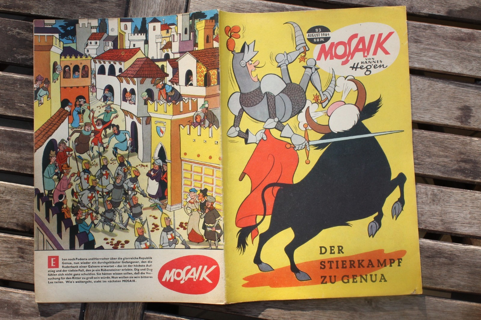 Original MOSAIK Hannes Hegen Nr. 93 Il Torero A Genova Agosto 1964 Cond. 1-