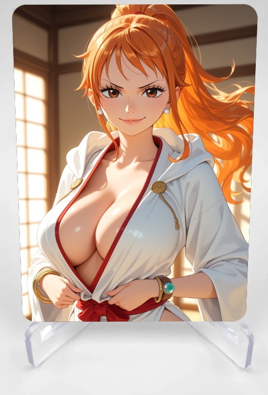 Stampa artistica anime Nami - Card/4x6/5x7 Waifu da collezione OP-NAM-352
