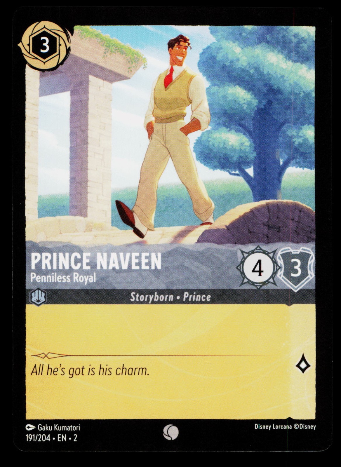 Prince Naveen Penniless Royal 191/204 Disney Lorcana Trading Card TCG CCG