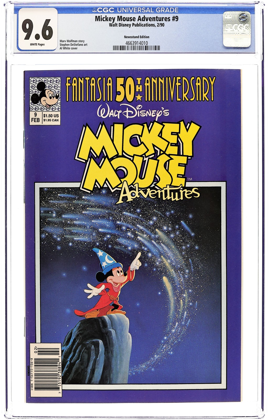 Topolino Avventure #9N CGC 9.6 Edicola 1991 4663914010