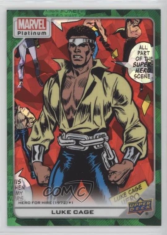 2023 Upper Deck Marvel Platinum High Series Green Crackle 46/99 Luke Cage 5ao