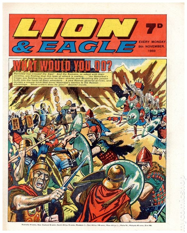 Lion and Eagle Nov 8 1969 VG/FN 5.0 Stock Image Low Grade
