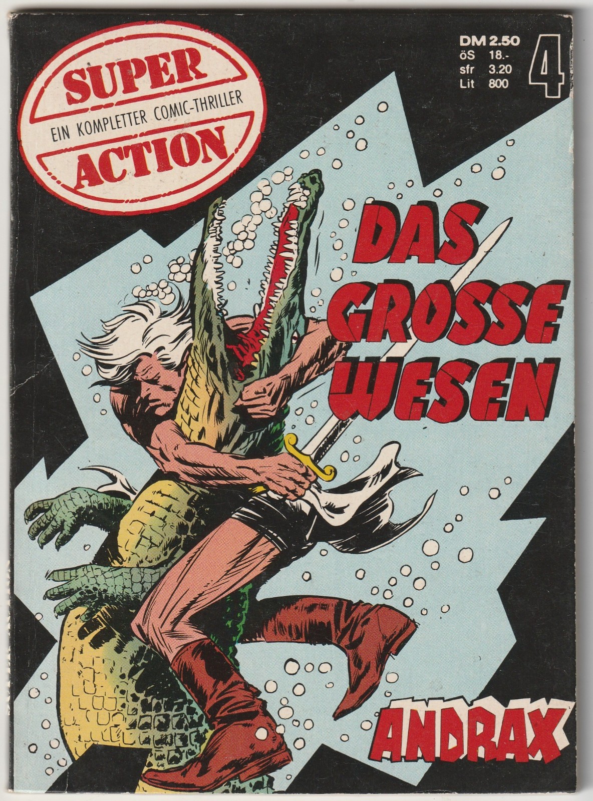 ✪ SUPER ACTION #4 Andrax: La grande essenza, Gevacur AG 1974 FUMETTO TASCABILE Z2