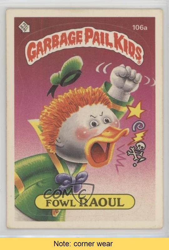 Topps Garbage Pail Kids 1986 serie 3 pollo Raoul (due stelle dorso) #106a LEGGI 0a5