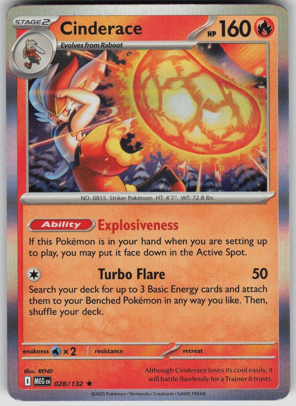 Cinderace Holofoil [MEG - 028/132] quasi nuovo - raro