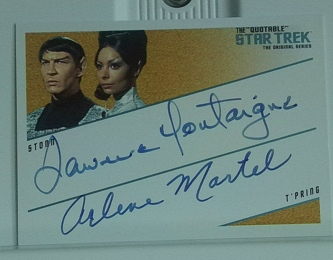 Doppio autografo Lawrence Montaigne & Arlene Martel DQA2