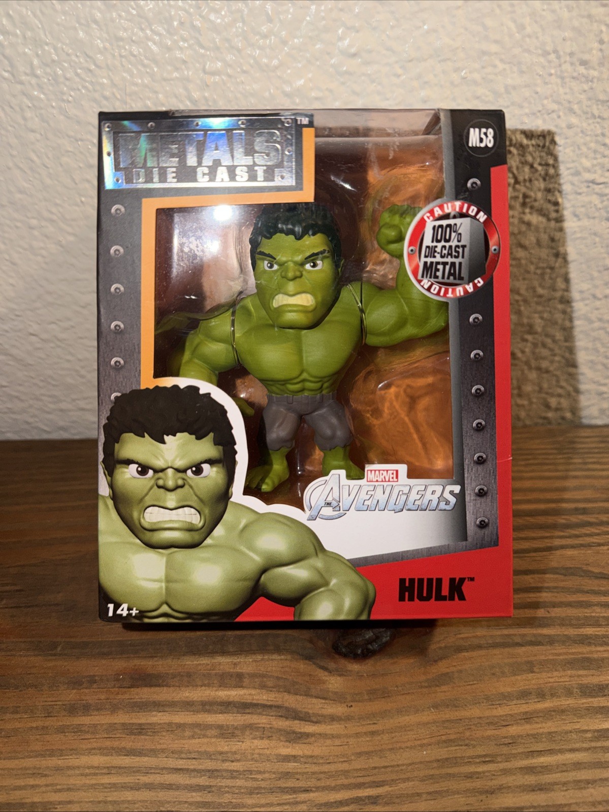 Jada Toys Die-Cast Metals Green Hulk 4" pollici personaggio Avengers Marvel M58 nuovo con scatola
