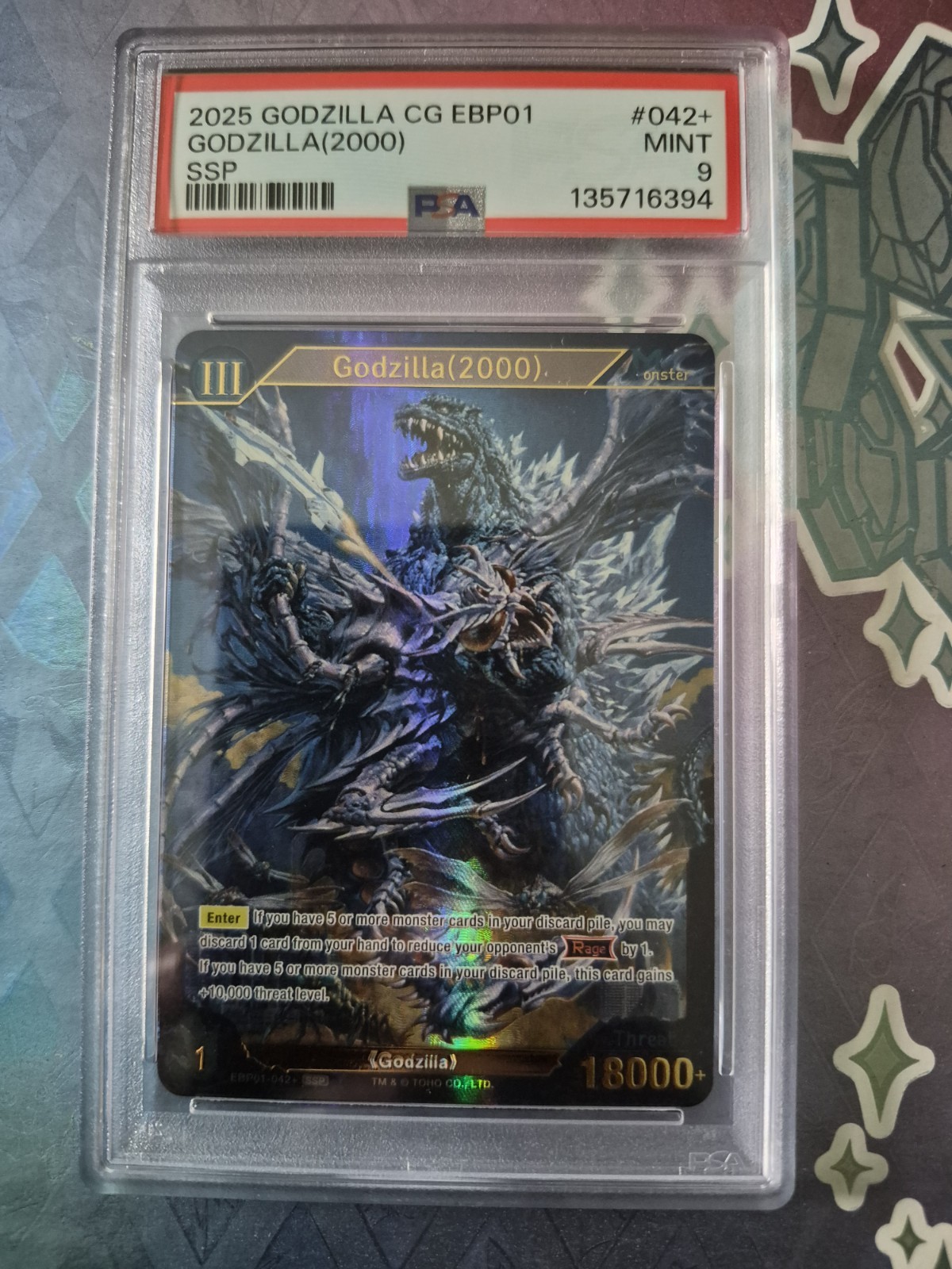 PSA 9 MInt Godzilla SSP Case hit ENGLISH EBP01-042+ssp  GODZILLA (2000) low pop