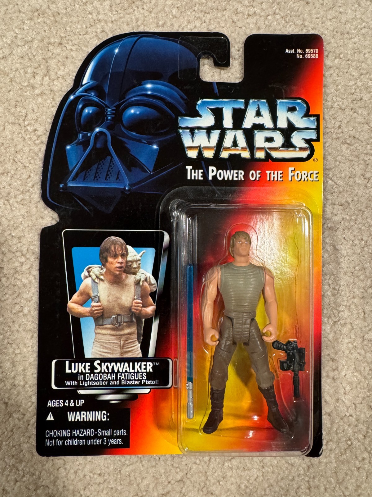 Star Wars The Power of the Force Luke in Dagobah Fatigues 1995 MOC MOSC 69588