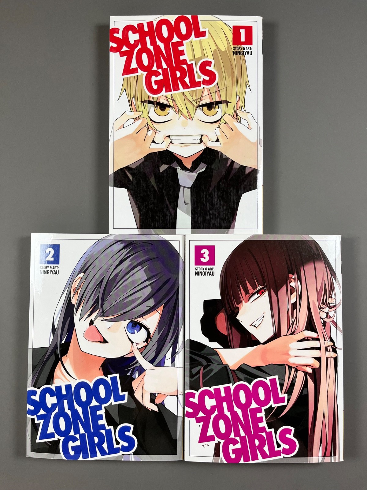 School Zone Girls, Volumes 1-3 Story & Art by Ningiyau MANGA 1st Edition