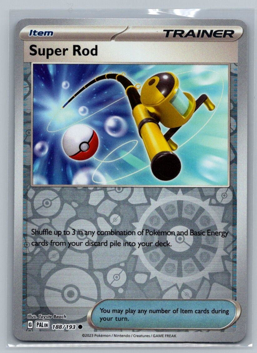Super Rod 188/193 Paldea Evoluto Common Revers Holo Pokémon TCG 2023