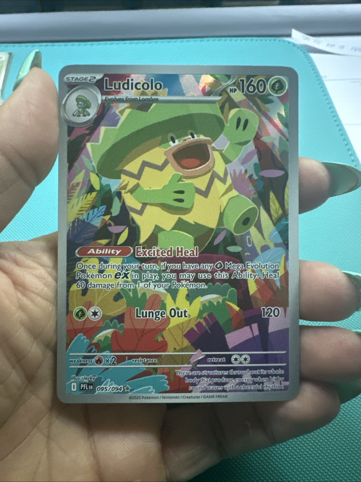 Ludicolo 095/094 Illustrazione Rara Fiamme Fantastiche Holo Carta Pokemon Near Mint
