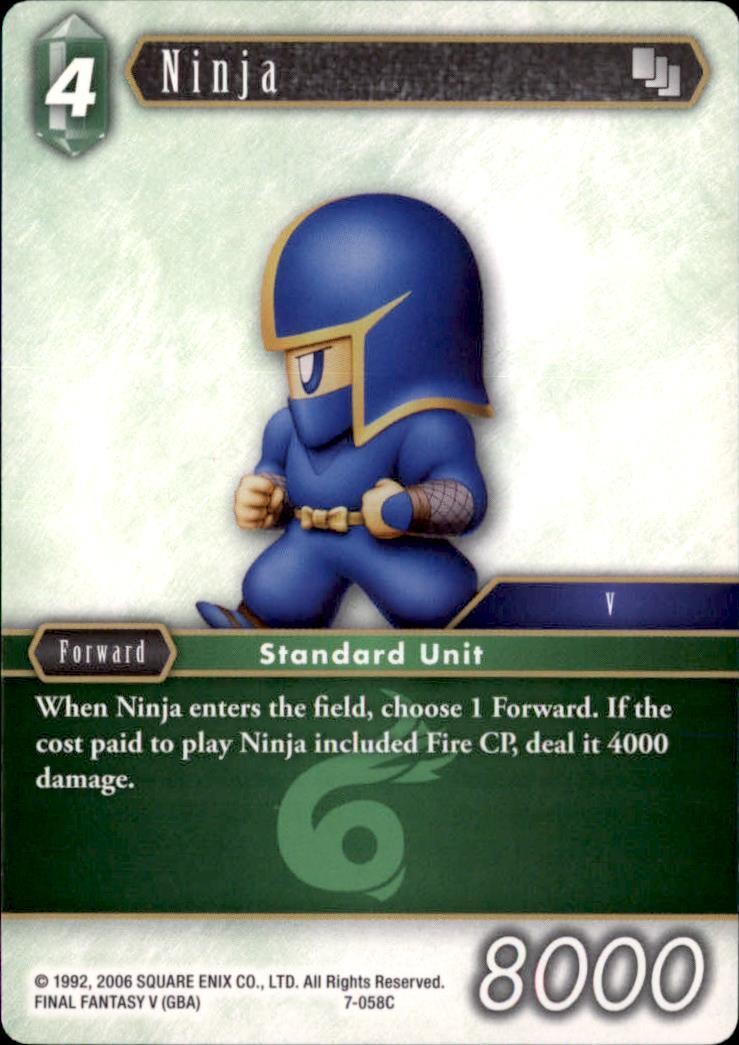 Ninja (7-058C) 7-058C Common Opus VII Final Fantasy quasi come nuovo