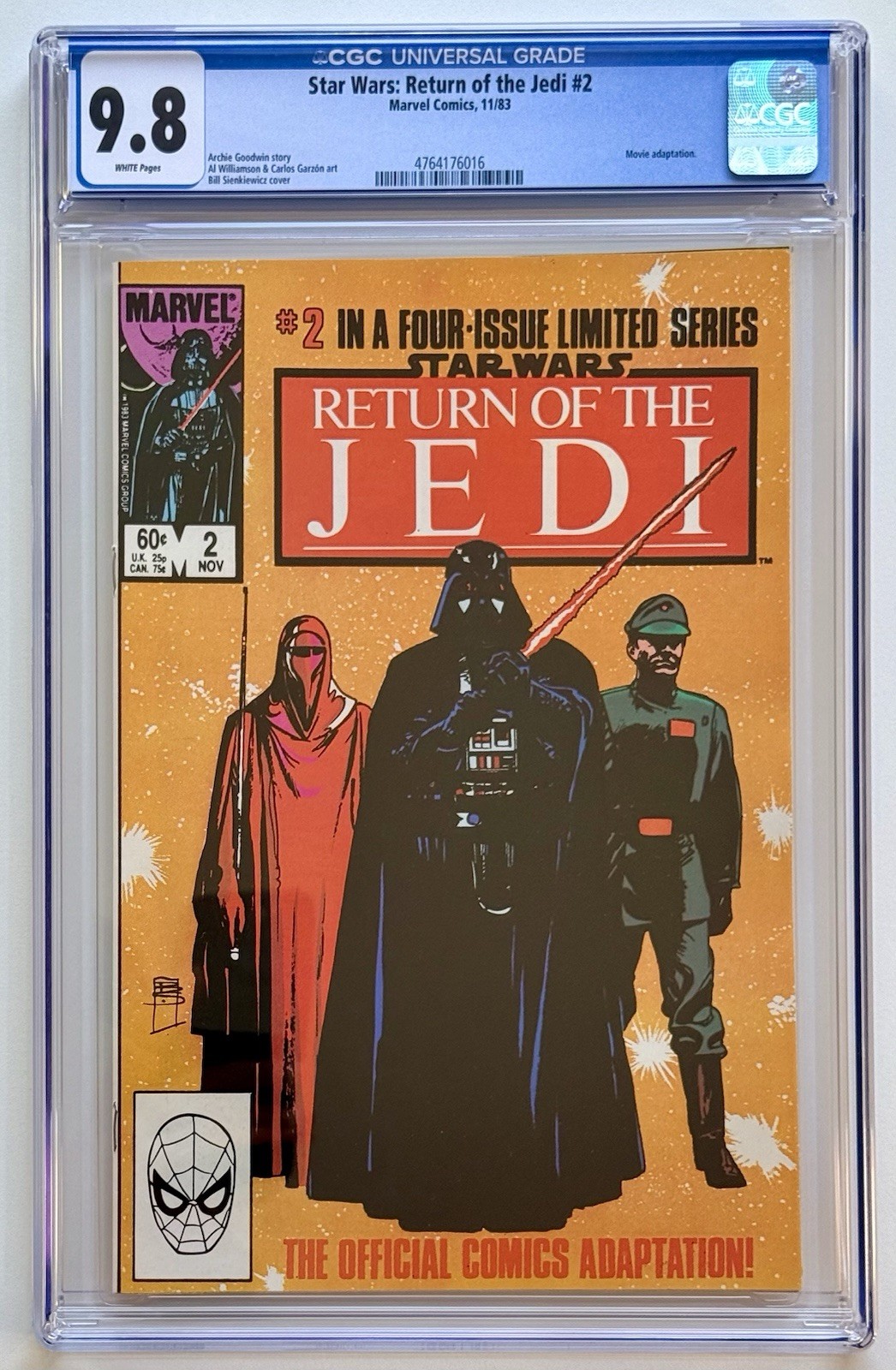 RITORNO DELLO JEDI 2 ◉ CGC 9.8 * 1983 Marvel * STAR WARS * VADER * CUSTODIA NUOVA 👀
