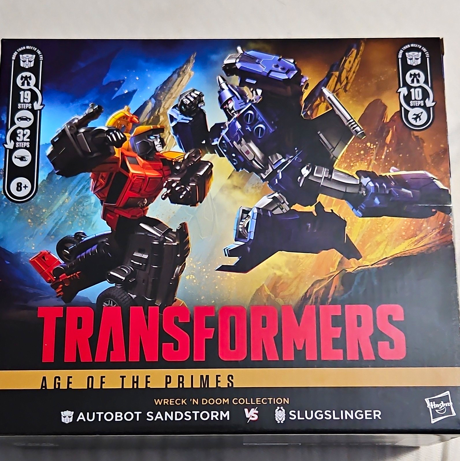 Hasbro Transformers Age of the Primes Wreck 'N Doom Sandstorm vs Slugslinger