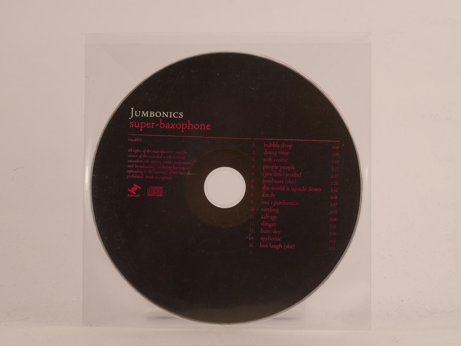 JUMBONICS SUPER-BAXOPHONE (479) 15 Track Promo CD Album including Plastic Sleeve
