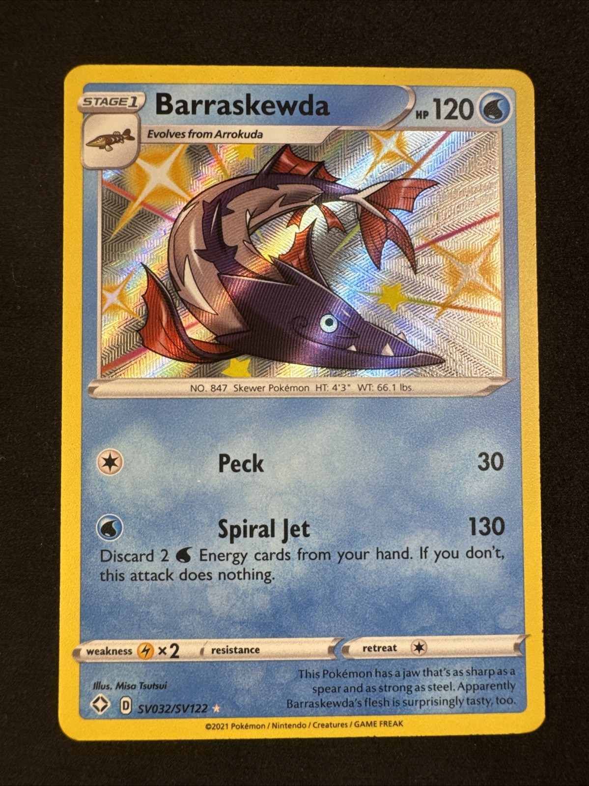 Barraskewda SV032/SV122 Shining Fates: Shiny Vault Holo Pokemon MJ