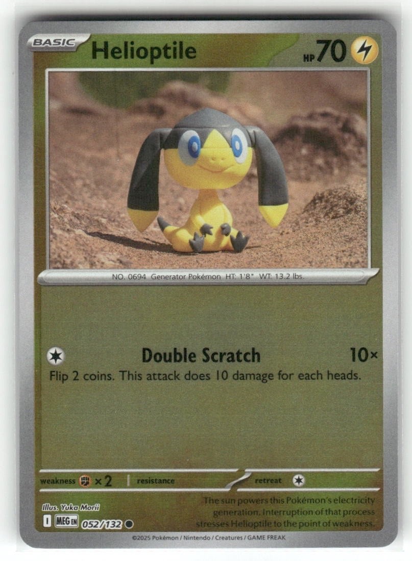 Helioptile 052/132 Reverse Holo Mega Evoluzione Pokemon TCG