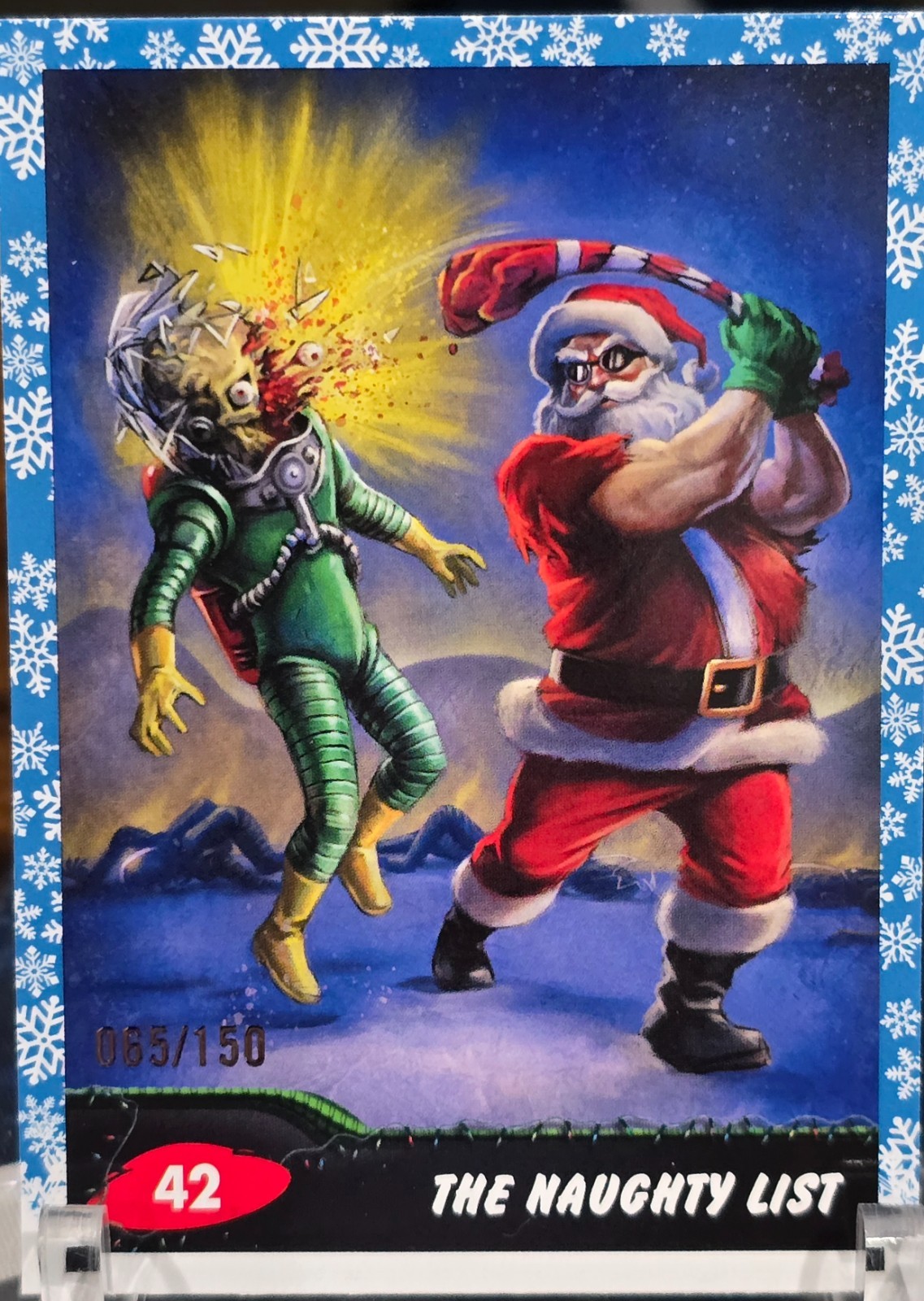 2026 Topps Mars Attacks Xmas The Naughty List Snow Globe /150