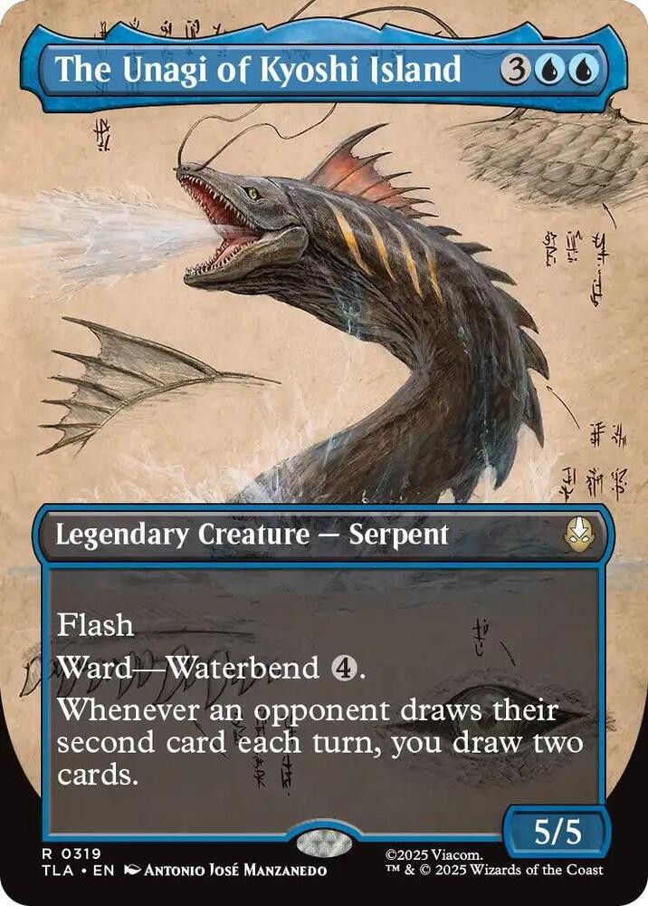 MTG The Unagi of Kyoshi Island (Borderless) 319 Foil Rare NM