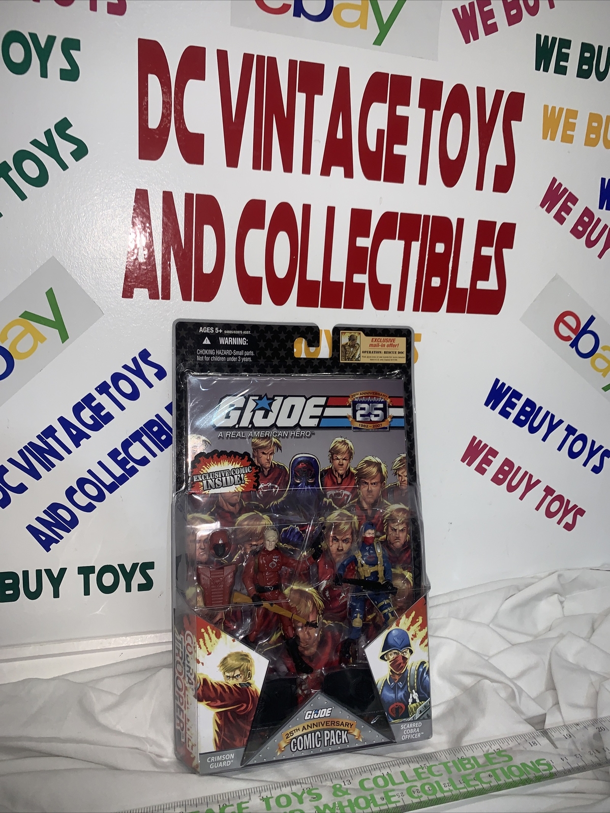 GI Joe 25th Anniversary Crimson Guard and Cobra Officer Comic 2-Pack MIP,Moc