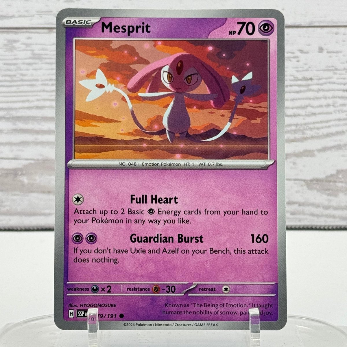 Mesprit 079/191 Scintille Impurgenti Pokemon quasi nuovo
