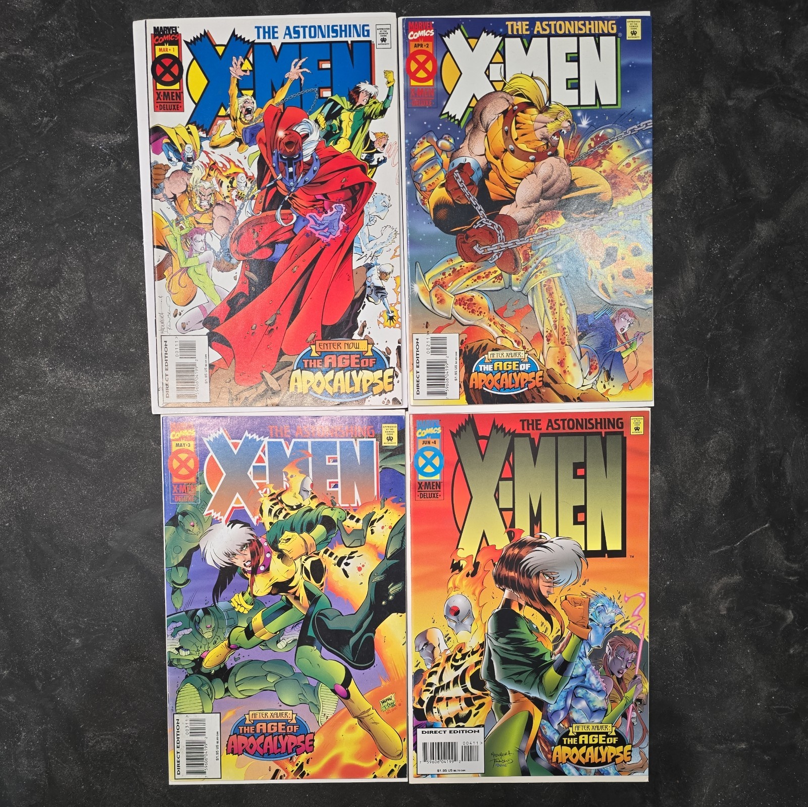 The Astonishing X-Men: Age of Apocalypse 1 2 3 4 set completo funzionante 1995 Marvel