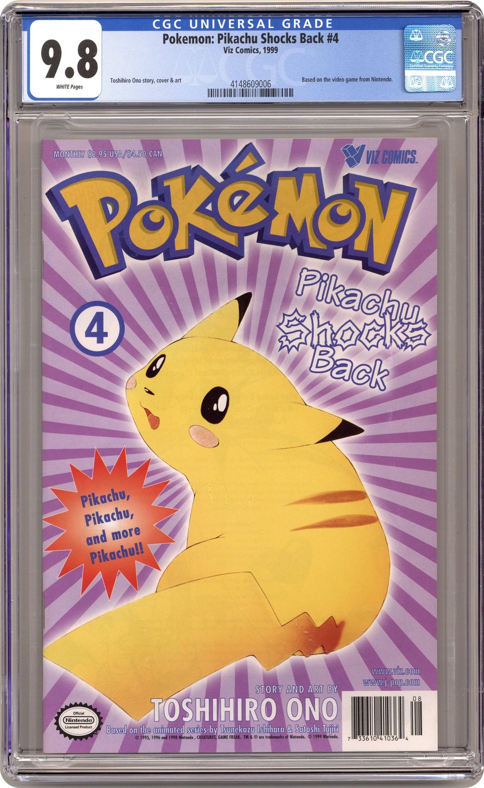 Pokemon Parte 2 Pikachu Shocks Back #4 CGC 9.8 1999 4148609006