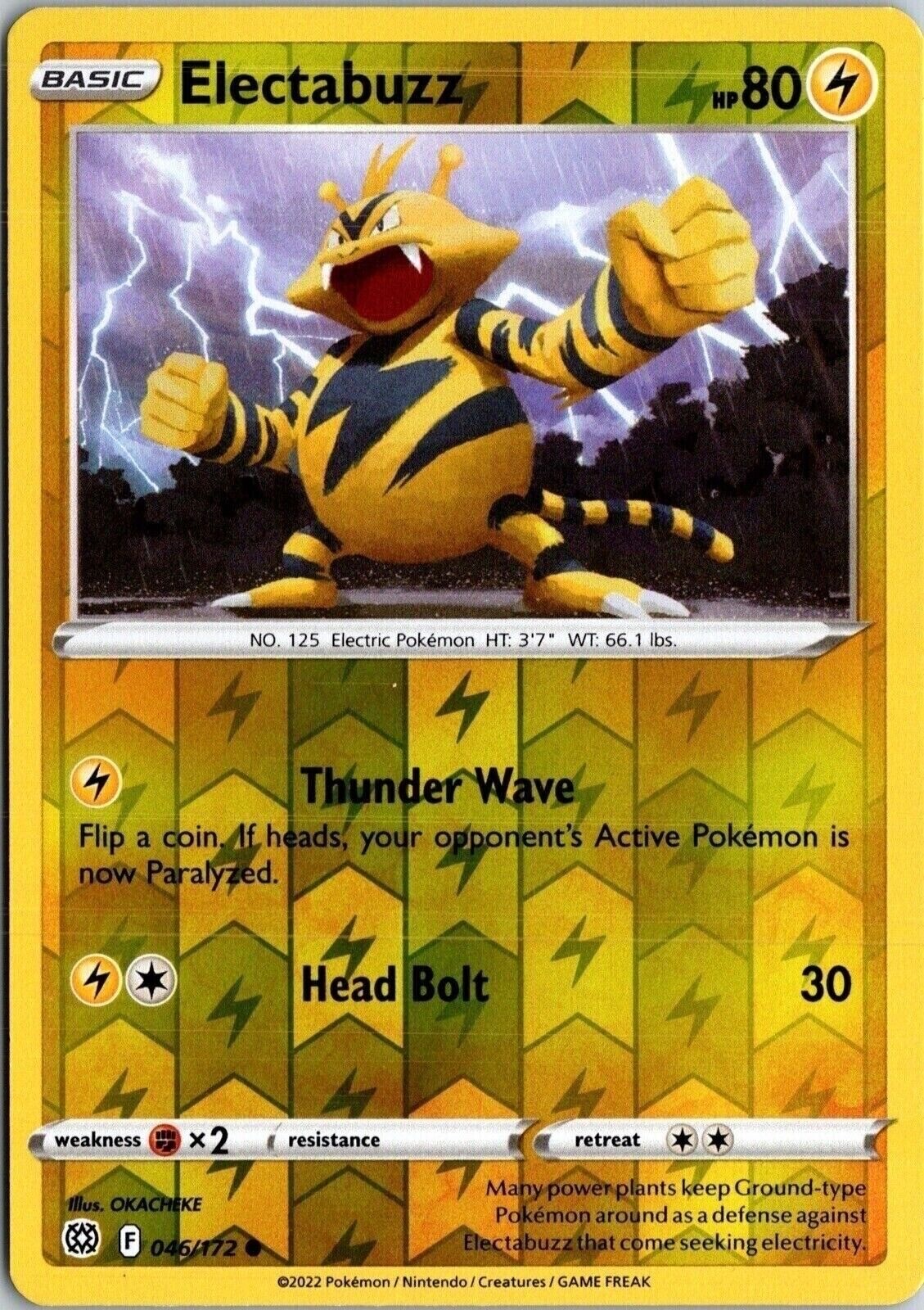 Electabuzz Brilliant Stars 046/172 Common Holo 2022 Pokemon Card TCG CCG