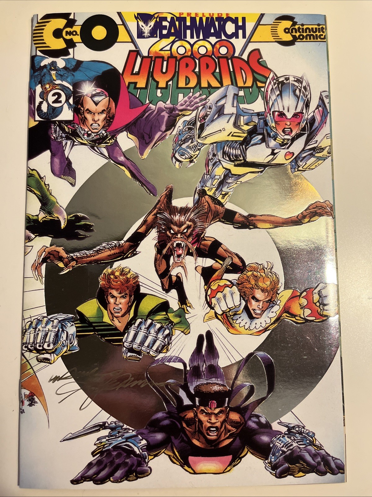 Hybrids 0 Silver Foil Signed By Neal Adams 1993 Continuity Comics COA VF/VF