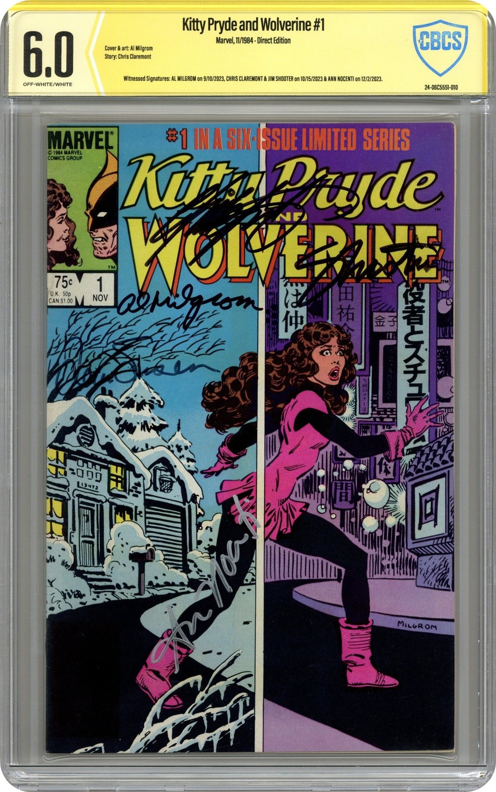 Kitty Pryde and Wolverine #1 CBCS 6.0 Witnessed Sig 1984