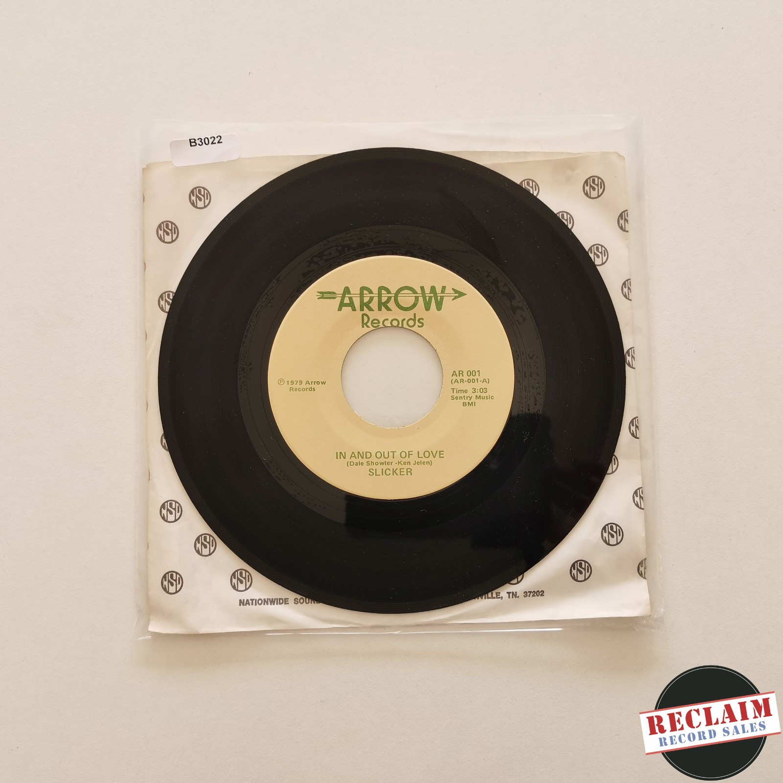 slicker - in and out of love 7" vinyl record VG