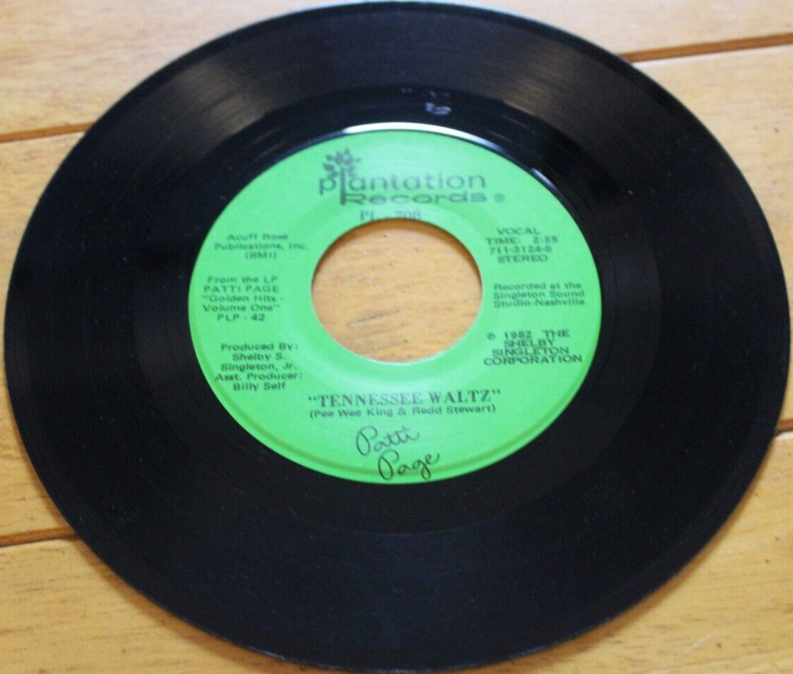 PATTI PAGE - MY MAN FRIDAY / TENNESSEE WALTZ 45RPM 7" SINGLE VG PLANTATION