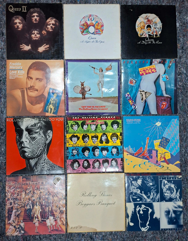 Schallplatten Vinyl LPs von: 12 Alben von Queen / Rolling Stones