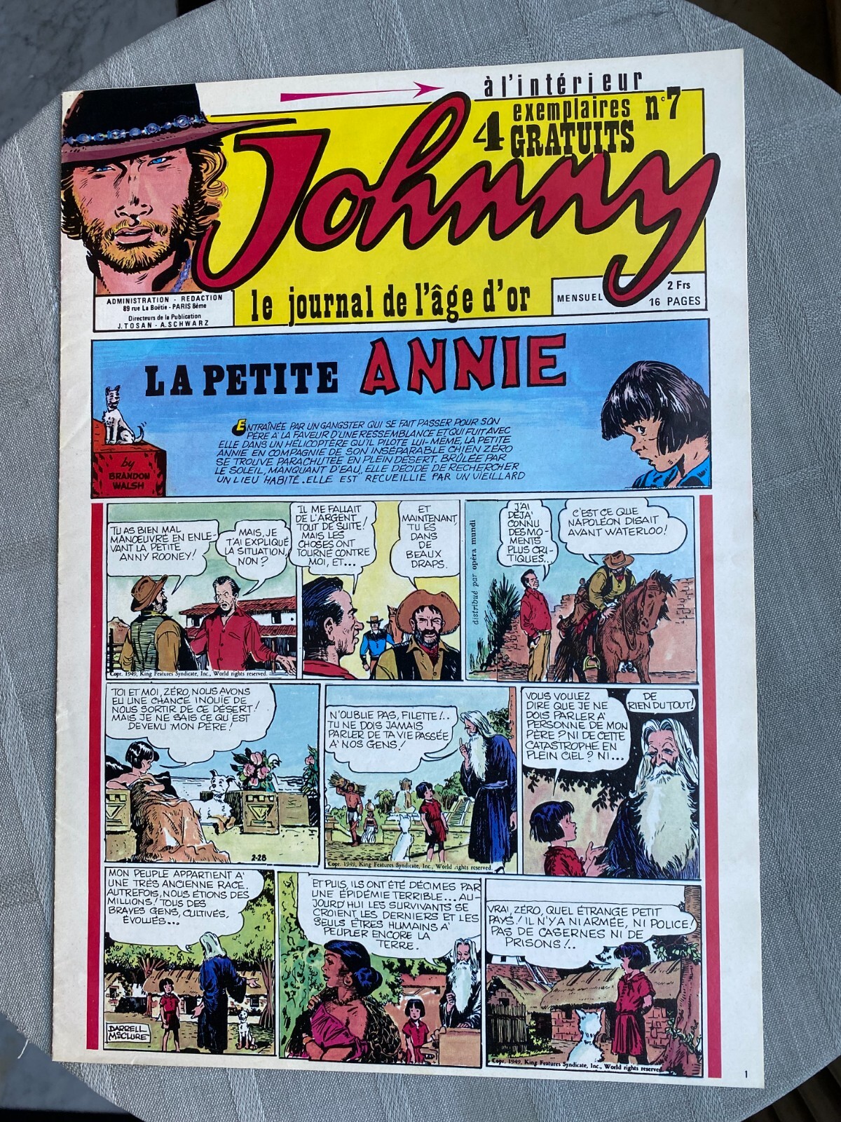 Johnny Il Giornale Dell'Età Dell'Oro N°7 1970 In Eccellenti Condizioni