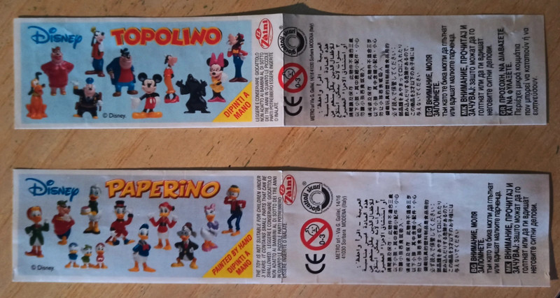 Cartina serie Topolino e Paperino Zaini