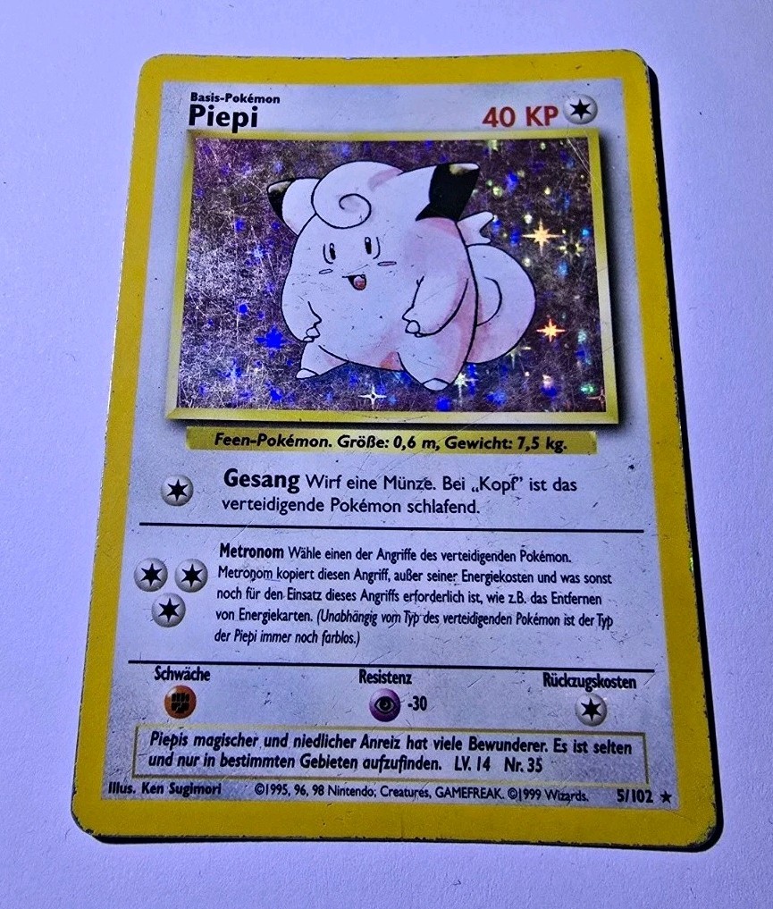 Pokémon TCG Piepi 5/102 Set Base - Senza Ombre - HOLO Raro - 40 KP - DE