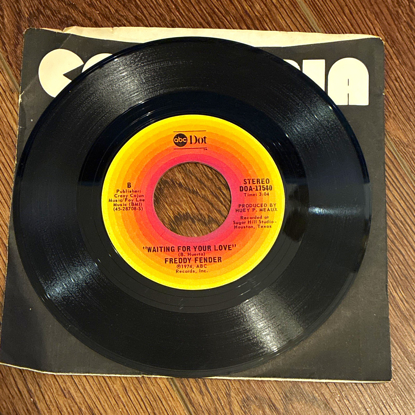 Freddy Fender - Before the Next Teardrop Falls 7" Vinyl 45 RPM Single Stereo