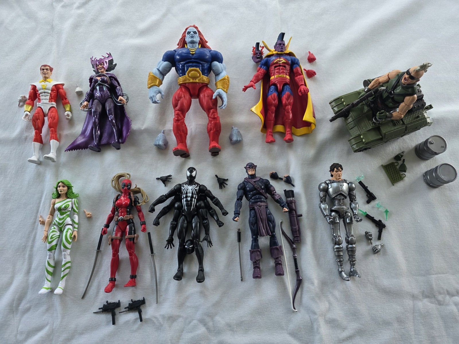Marvel Legends Spiderman Hawkeye DeathBird BoneBreaker Baf X-men LotOf10 Fig🔥🔥