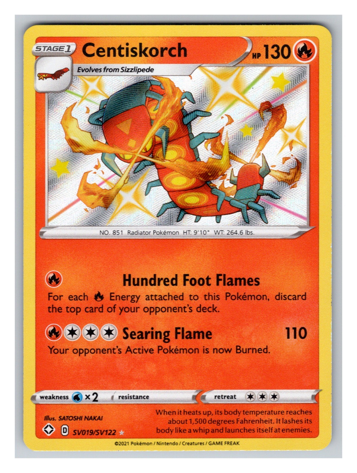Centiskorch SV019/SV122 MINT/NM Pokemon Cards Shining Fates: Shiny Vault Holo