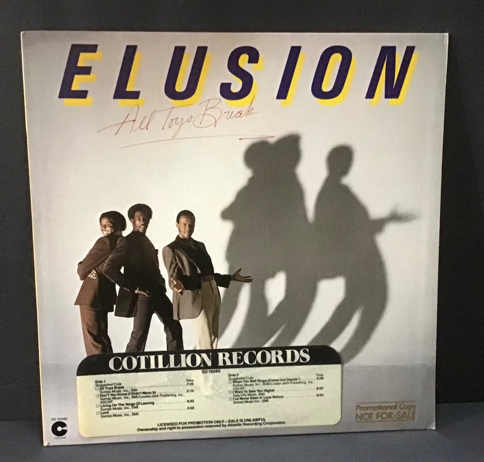 ELUSION  All Toys Break Vinyl Record 1981 PROMO