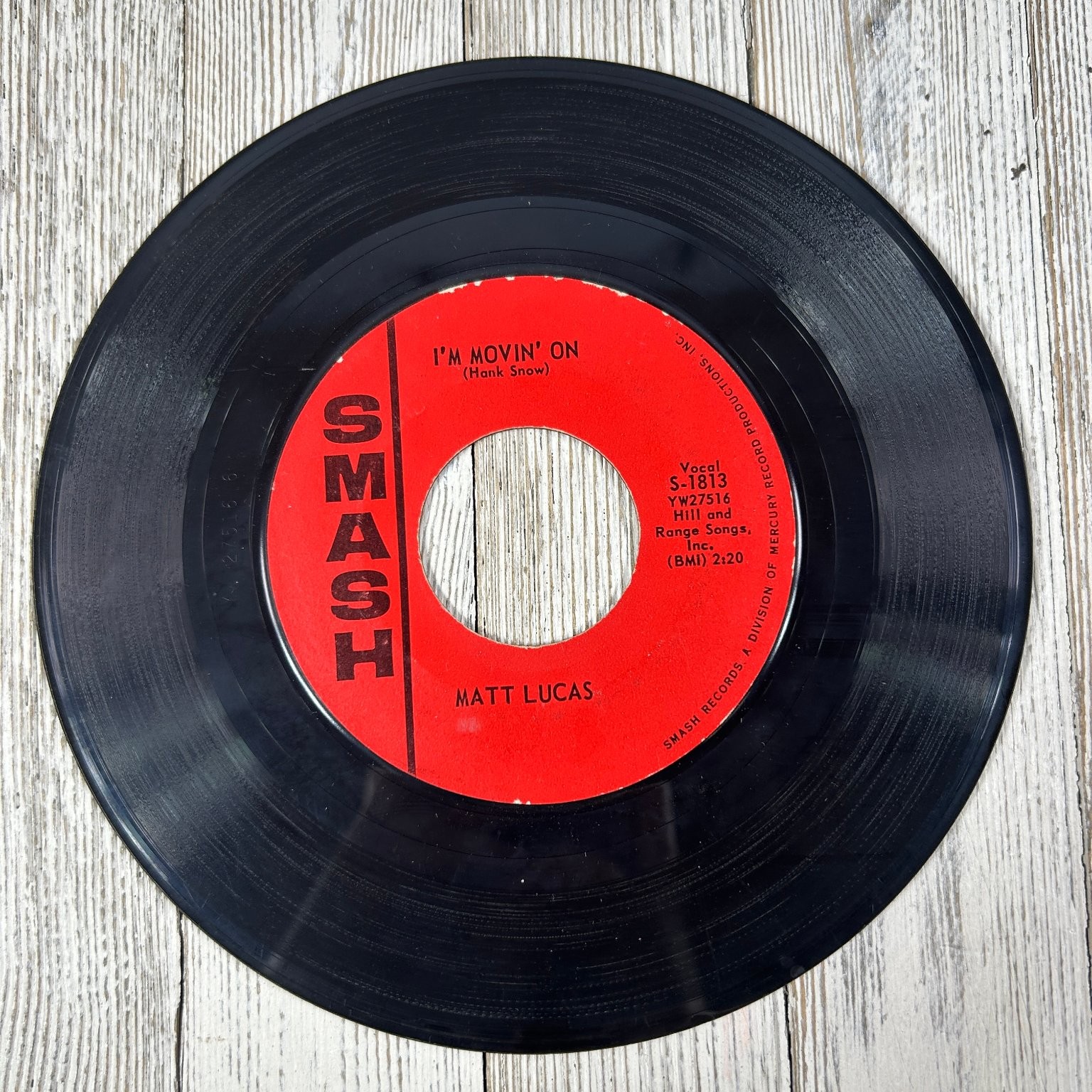 Matt Lucas - I'm Movin' On / My Heavenly Angel 7" Single 1963 Smash Country 45