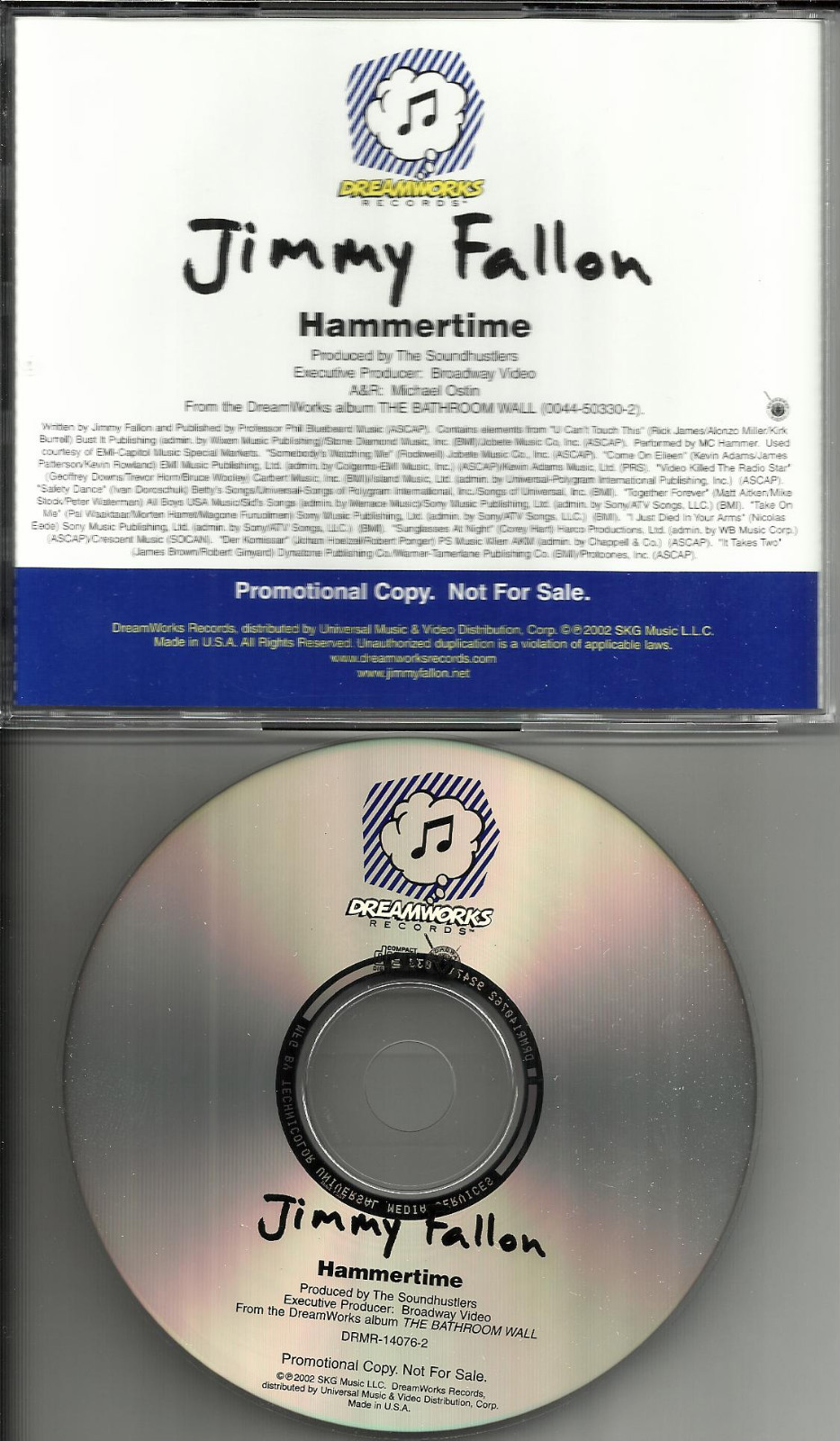 JIMMY FALLON 2002 Hammertime USA 1TRK PROMO Radio DJ CD Single MINT Hammer time