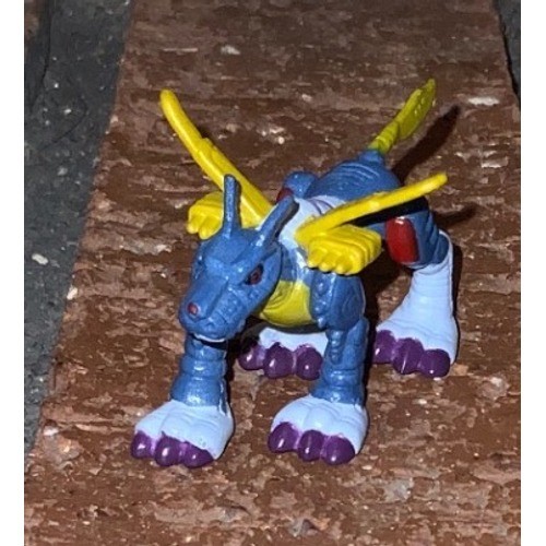 Bandai Digimon MetalGarurumon Mini Figure Vintage Blu Giallo Lupo Giocattolo