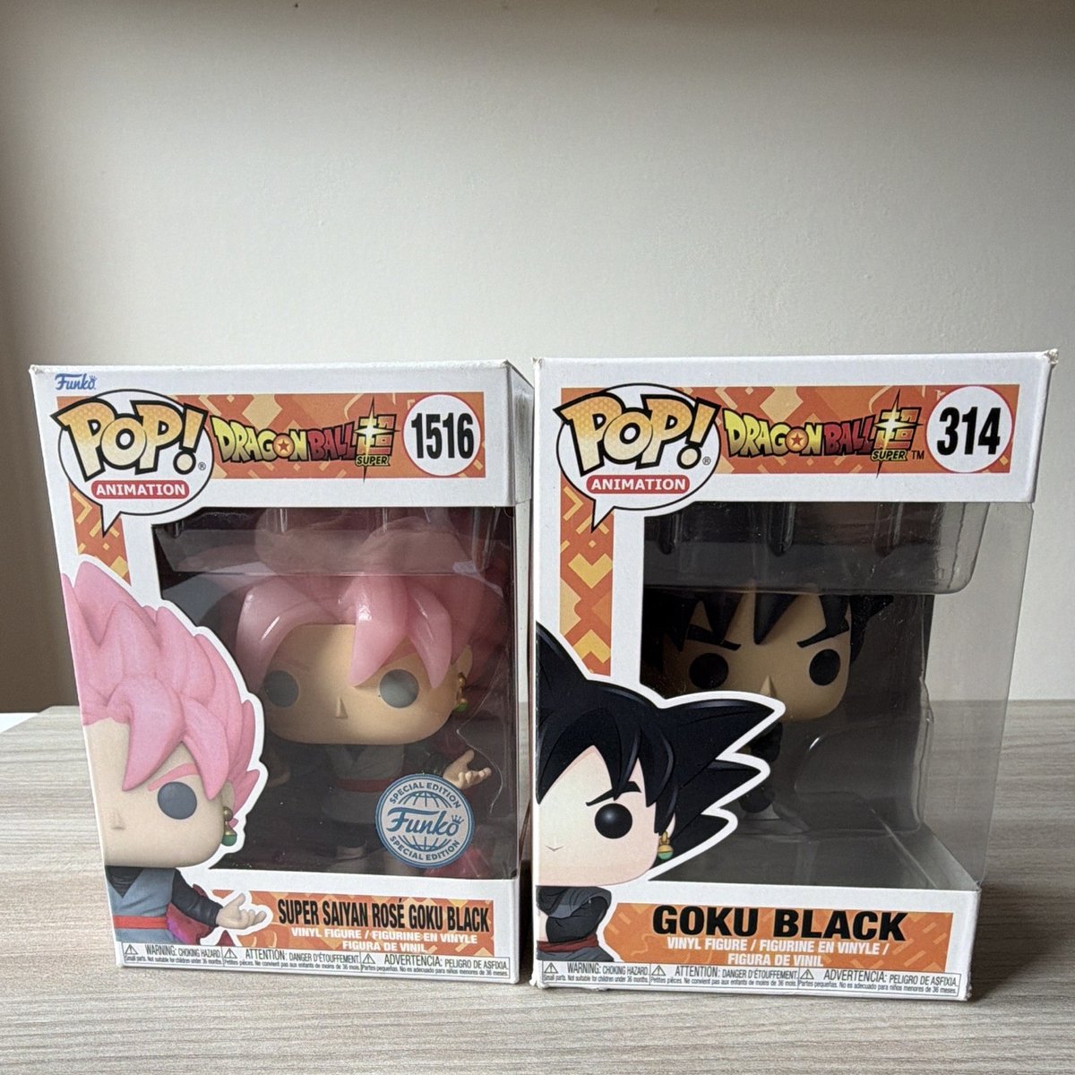 Funko Pop! Animation Dragon Ball Super Goku Black #314 & Rosé #1516 vinile