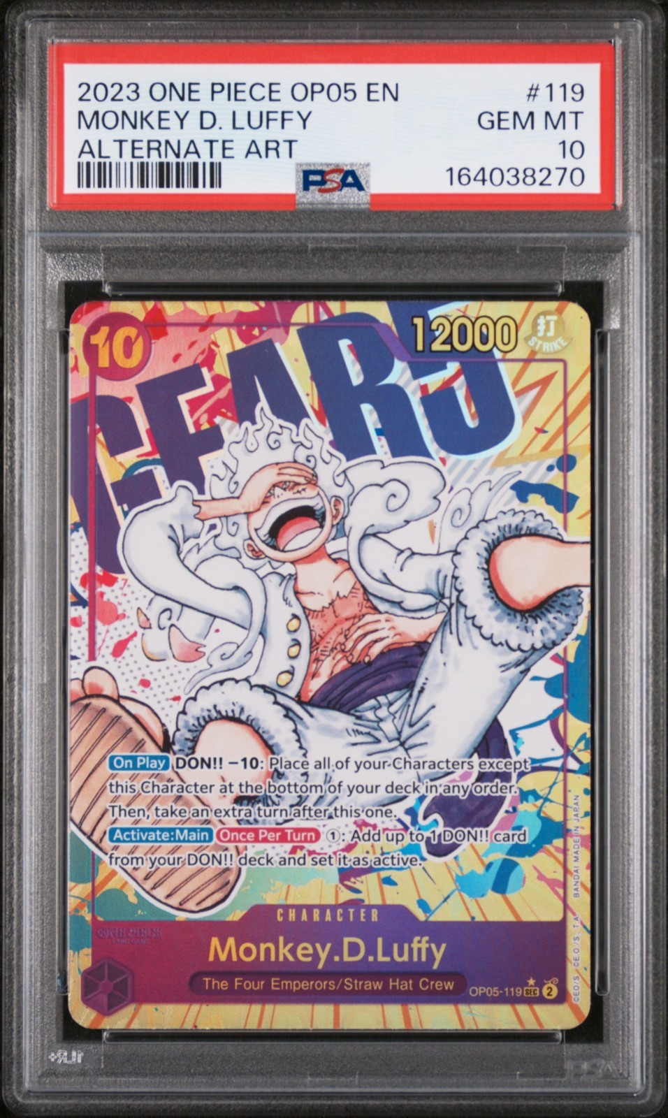 Monkey.D.Luffy (119) (Arte Alternativa) OP05-119 Risveglio della Nuova Era - PSA 10