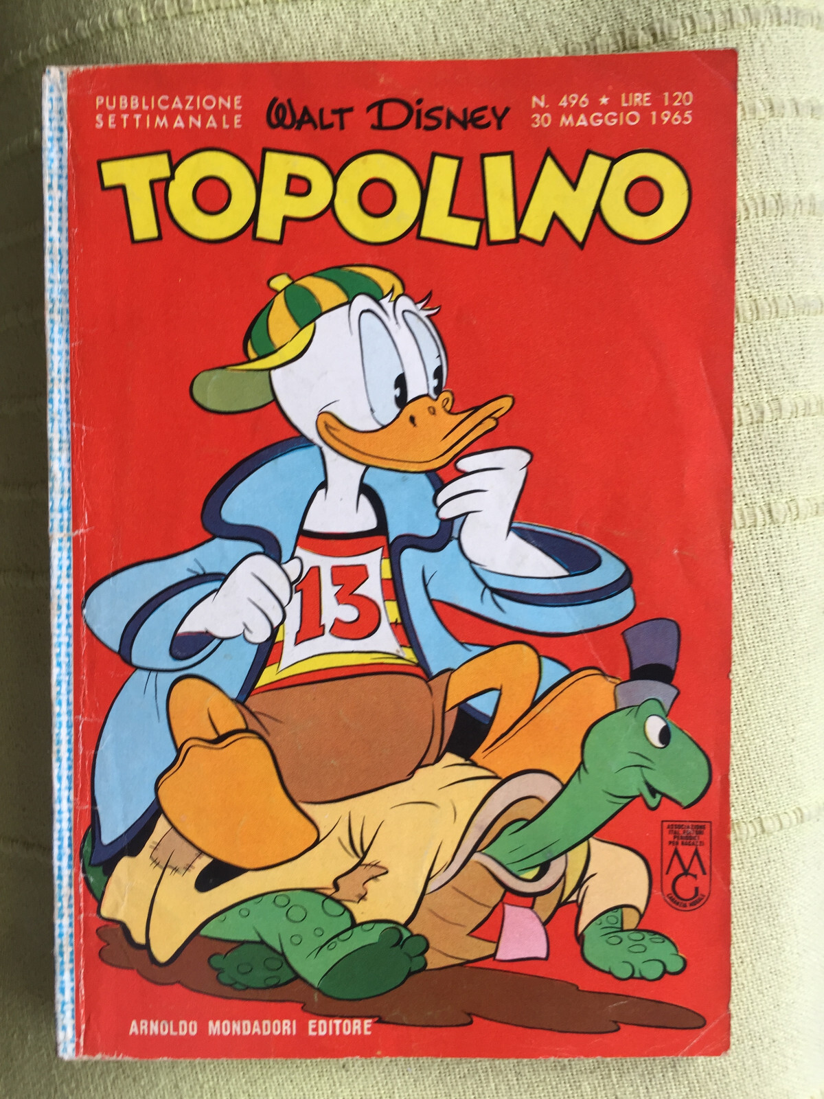 TOPOLINO N° 496 - 30 MAGGIO 1965 - CARTOLINA ABBONAMENTO, NO BOLLINI. OTTIMO+++