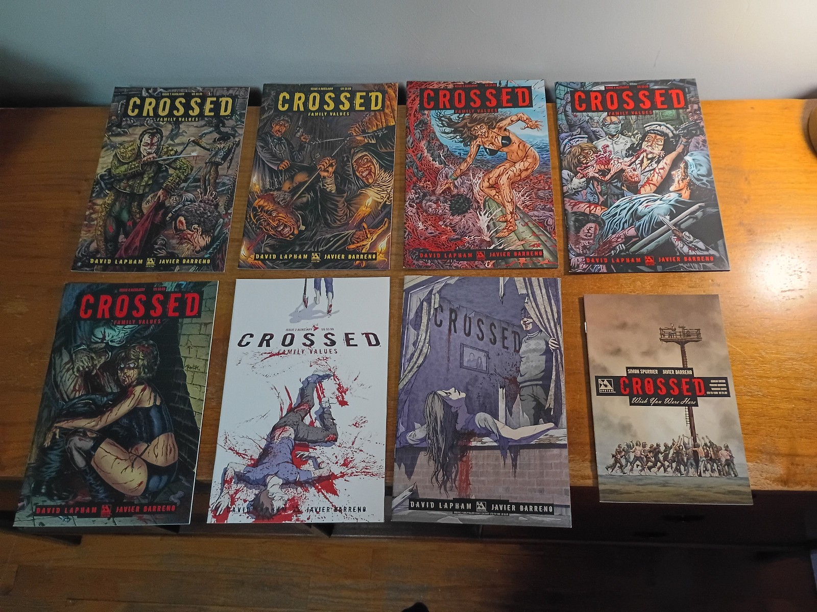 CROSSED AVATAR PRESS COMICS : FAMILY VALUES #1 CALGARY #2 - 7 AUXILIARY & ASHCAN